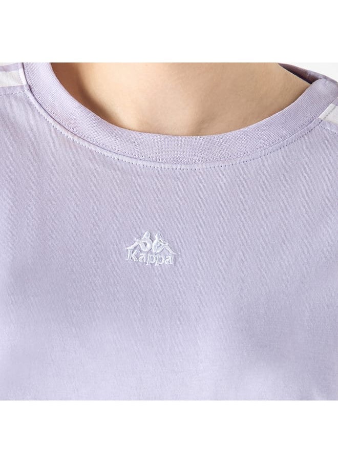 Kappa Logo Embroidered T-shirt with Crew Neck and Short Sleeves
