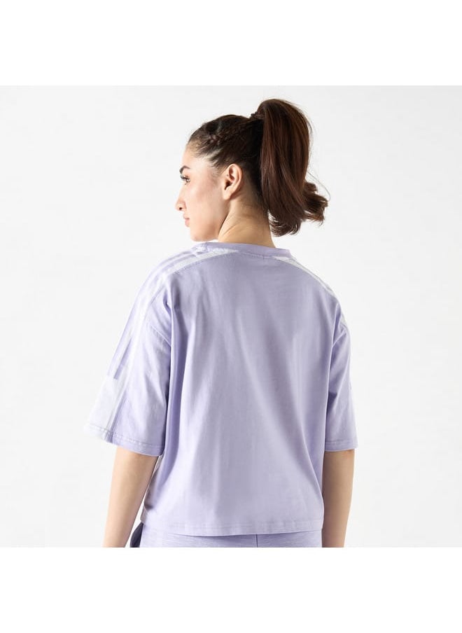 Kappa Logo Embroidered T-shirt with Crew Neck and Short Sleeves