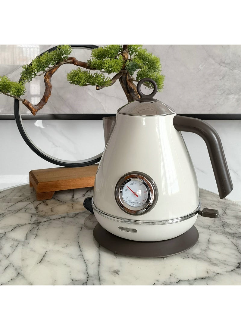 Retro paint with temperature display electric kettle utility model patent zl201520270207. Beige White