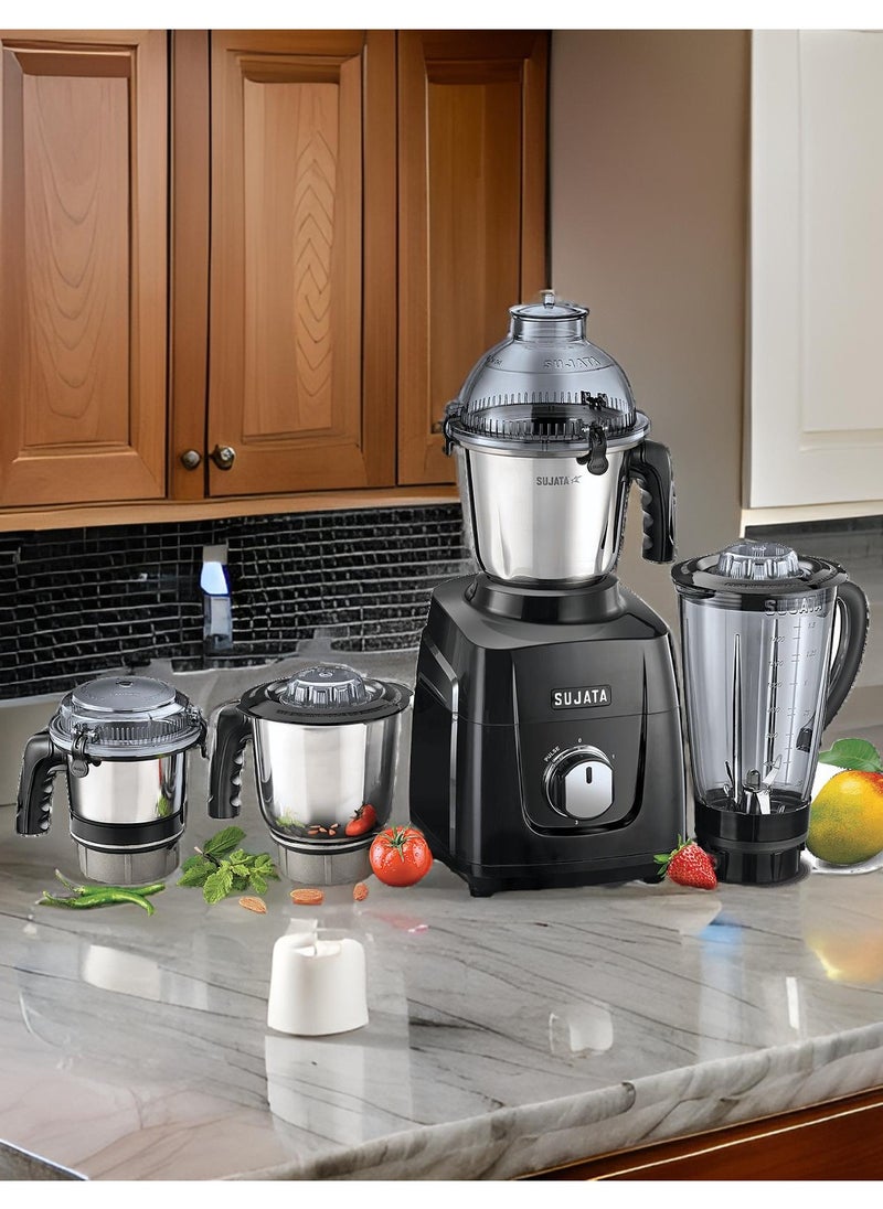 Sujata MG03 Mixer Grinder | The New Generation Mixer Grinder | Powerful and Versatile Kitchen Appliance | 1000 Watts Motor | 4 Stainless Steel Jars