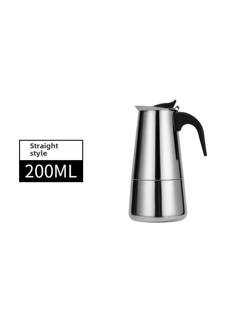 Portable Stainless Steel Moka PotStraight 4 cups 200ML Straight 4 cups 200ML