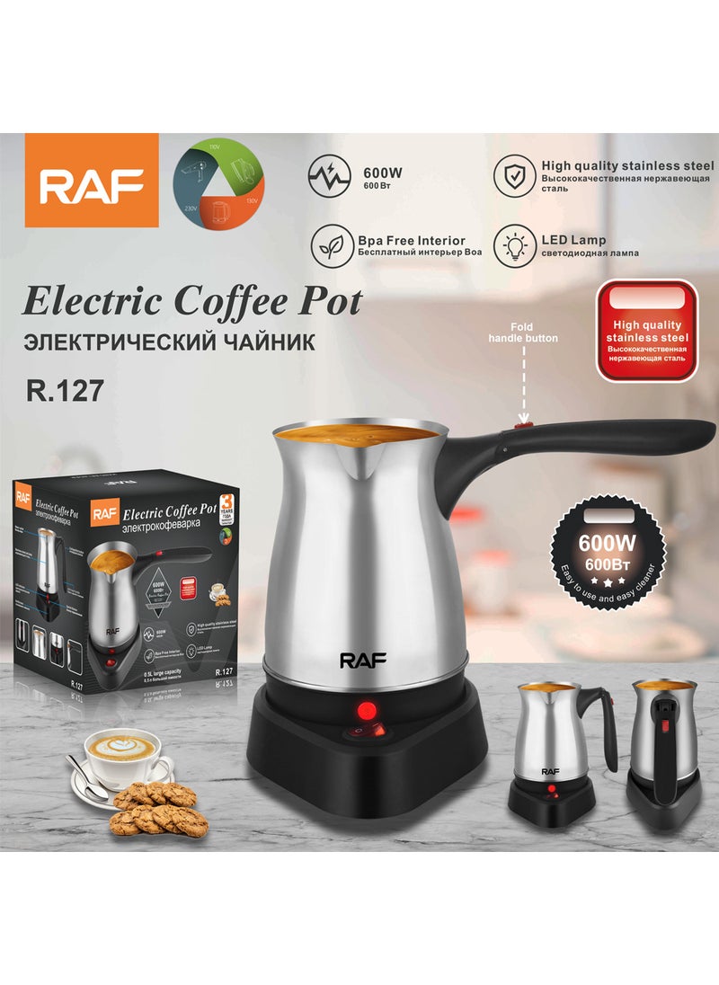 RAF European gauge cross-border Turkish coffee pot with handle stainless steel electric coffee maker Kettle 500ml R.127