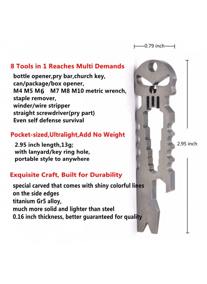 BANG TI Titanium Punisher Bottle Opener Pocket Pry Bar Multi Key Chain Tool