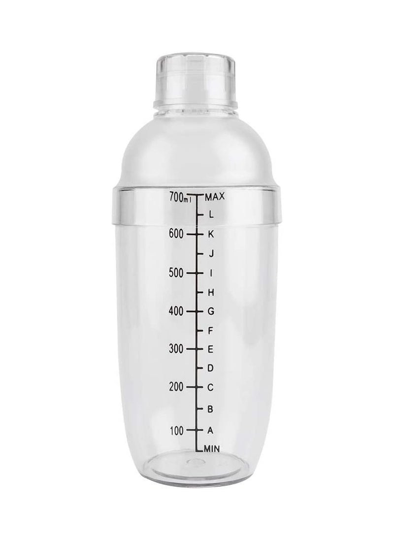 Professional Transparent Bartender Shaker, Cocktail Shaker, PC Resin Milk Tea Shop for Home Theme Cafe Bar(700ml)