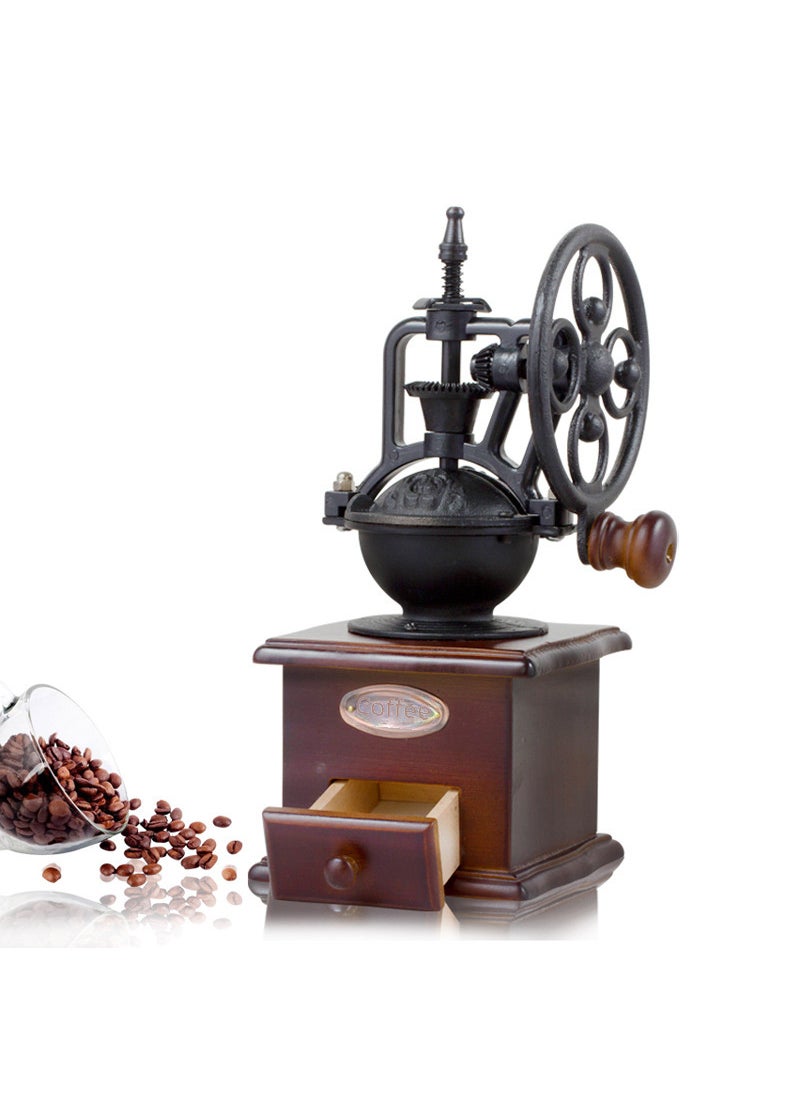 Retro hand grinder coffee bean grinding machine manual grinder ceramic pepper mill household coffee machine Black