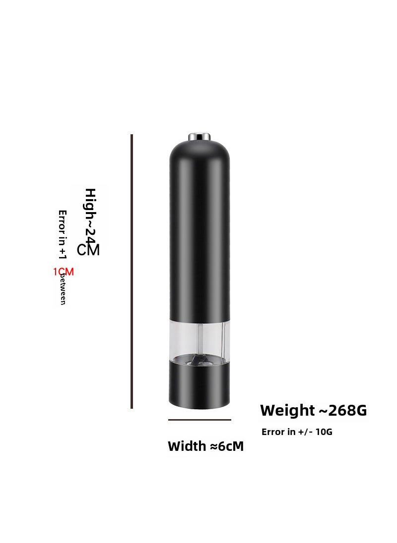 Electric Pepper Grinder Sea Salt Mill Black ABS dry battery electric grinder color box