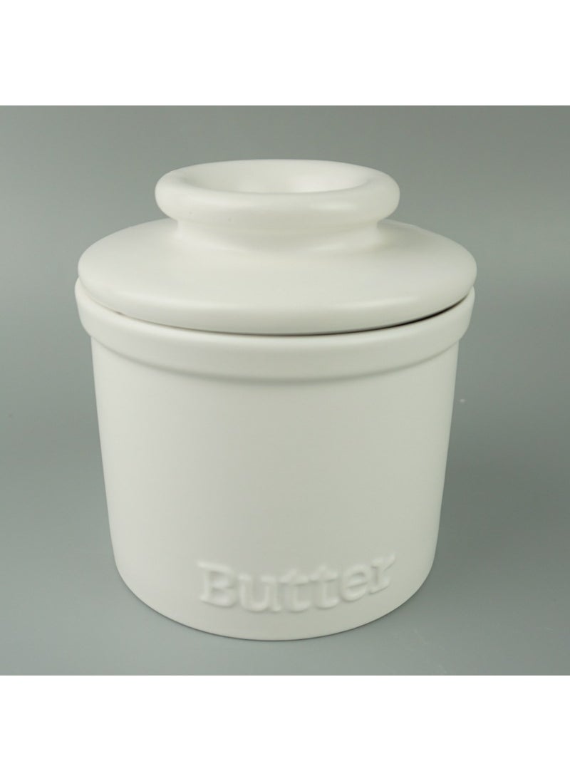 Elegant Ceramic Butter Dish Set with Lid White yellow oil tank