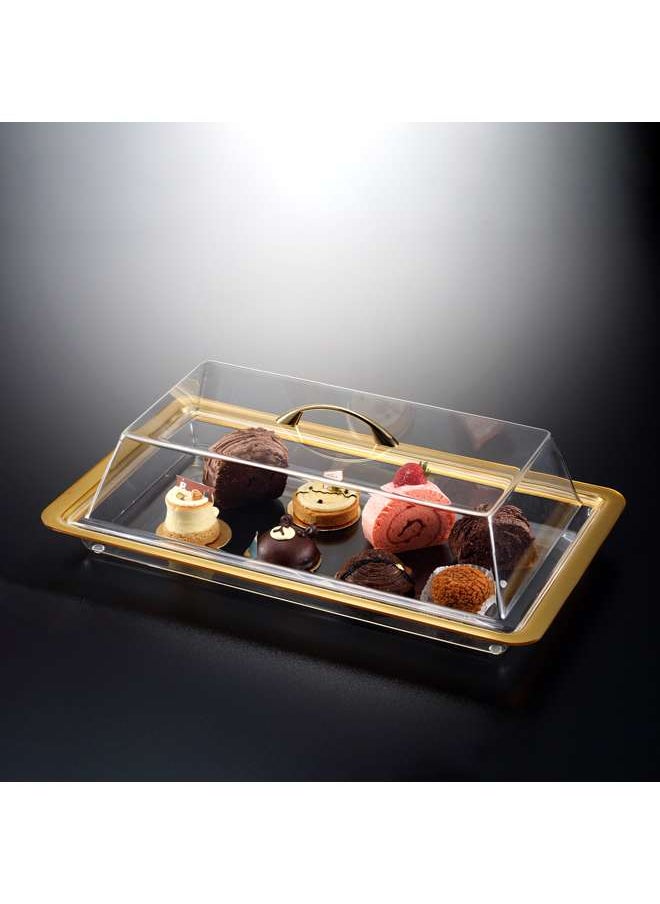 Acrylic Bread Box Rectangular 50 cm Golden