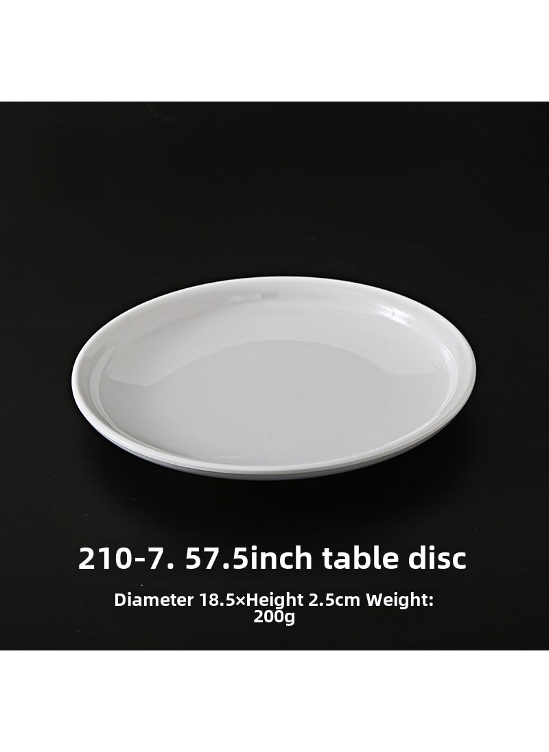 Melamine white bowl plate spoon hotel Table tableware hot pot restaurant restaurant commercial imitation porcelain bowl and Dish combination four-piece set 7.5-inch table-mounted round dish