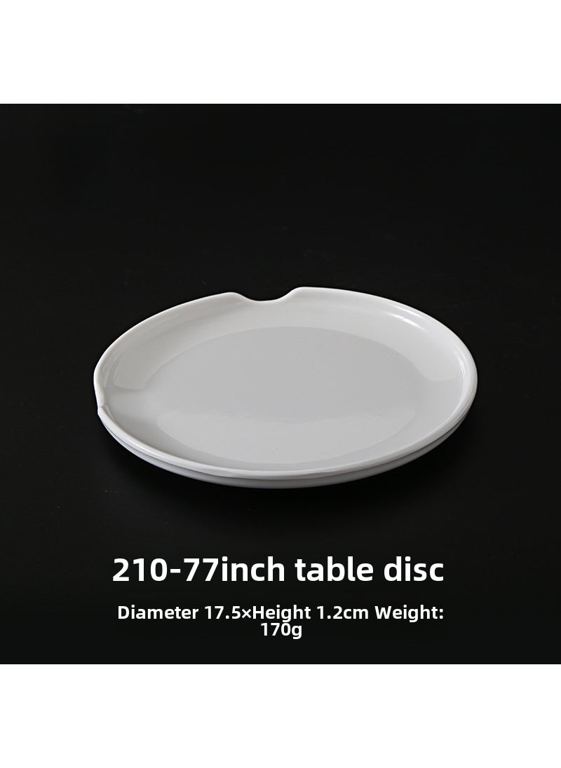 Melamine white bowl plate spoon hotel Table tableware hot pot restaurant restaurant commercial imitation porcelain bowl and Dish combination four-piece set 7-inch table-mounted round dish