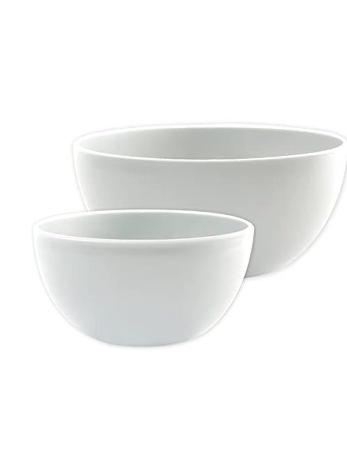 Bowl, Set Of 2, Medium & Large Mixing Bowl, Serving Bowl, Kitchen Tool, Great For Serving Salad, Fruits, Popcorn, Or Chips, Sturdy & Durable