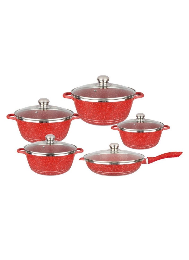 12-Piece Granite-Coated Nonstick Pan, Stockpot, Frying Pan and Pot Set