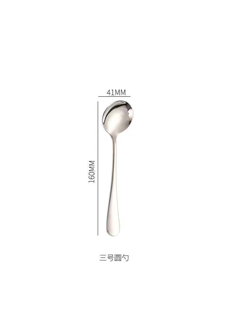 1010 stainless steel Western tableware knife and fork spoon coffee mixing spoon cake shovel steak knife can add logoNo.3 round spoon No.3 round spoon