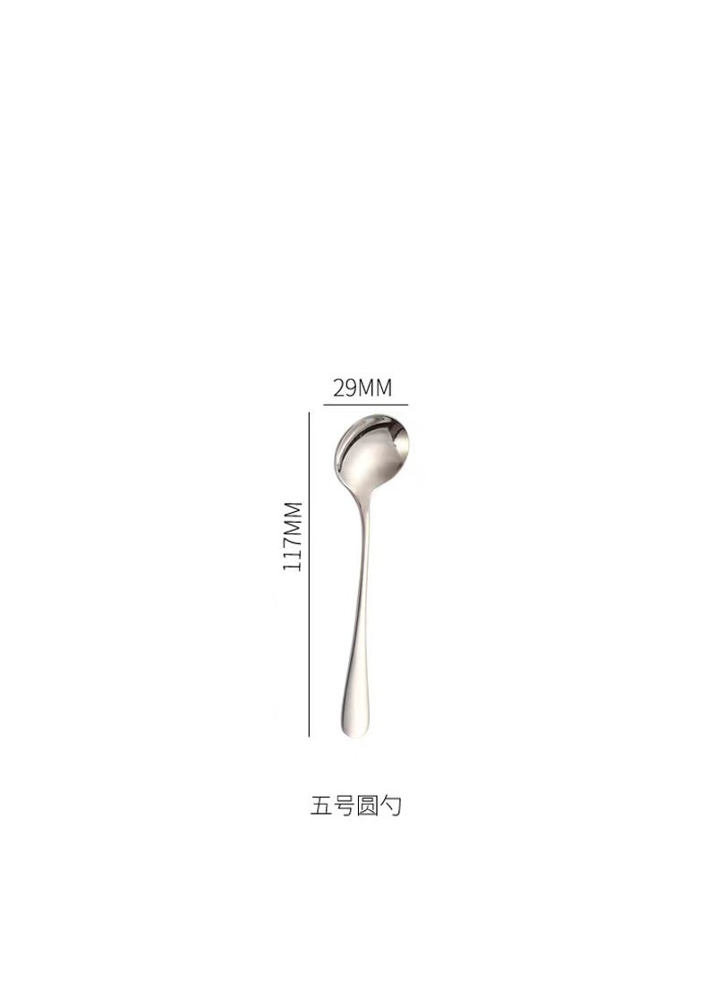 1010 stainless steel Western tableware knife and fork spoon coffee mixing spoon cake shovel steak knife can add logoNo.5 round spoon No.5 round spoon