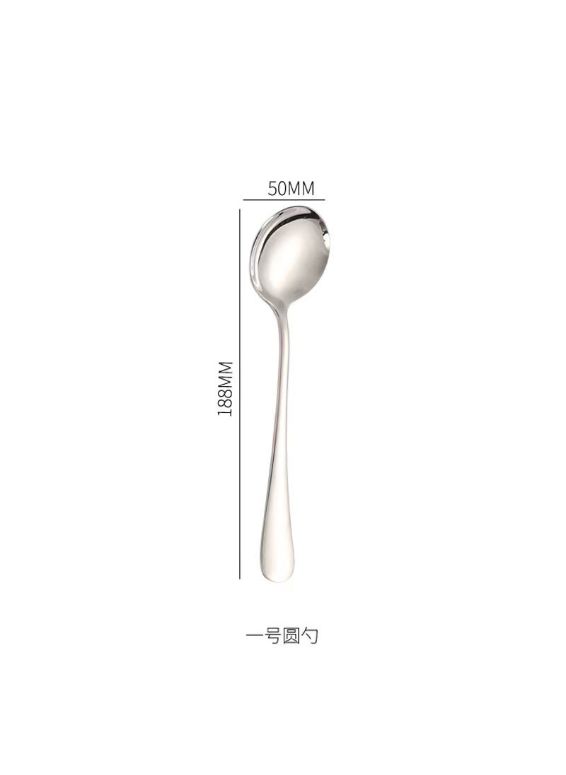 1010 stainless steel Western tableware knife and fork spoon coffee mixing spoon cake shovel steak knife can add logoNo.1 round spoon No.1 round spoon