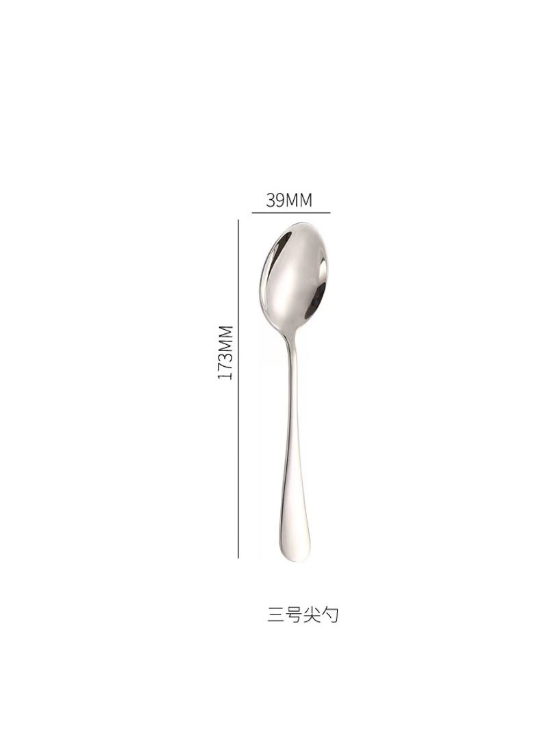 1010 stainless steel Western tableware knife and fork spoon coffee mixing spoon cake shovel steak knife can add logoNo.3 Pointed Spoon No.3 Pointed Spoon