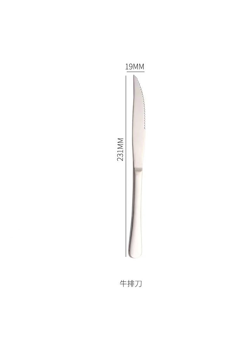 1010 stainless steel Western tableware knife and fork spoon coffee mixing spoon cake shovel steak knife can add logoSteak knife Steak knife