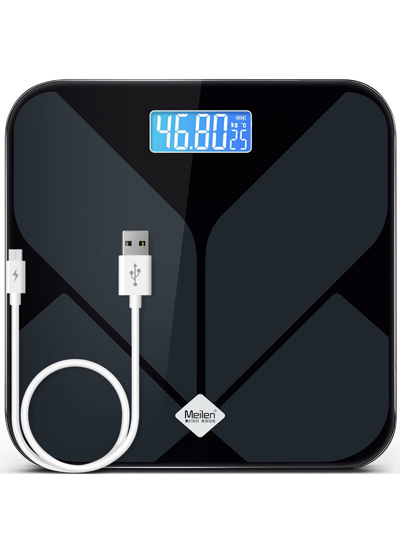 MT803 Digital Body Scale USB Rechargeable 30cm black wings (with pounds) body fat scale