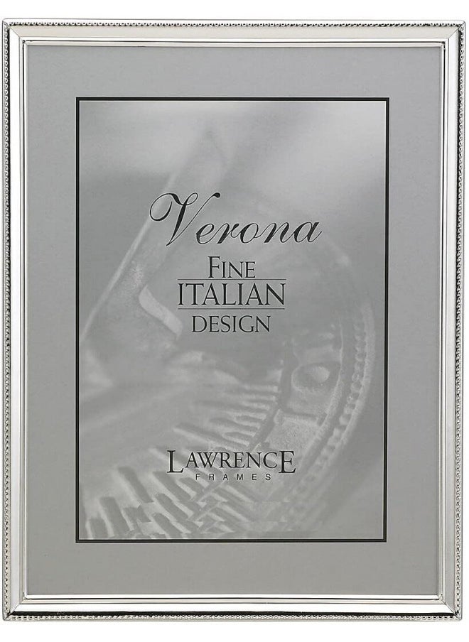 Lawrence Frames 11657 Polished Silver Plate 5x7 Picture Frame - Bead Border Design