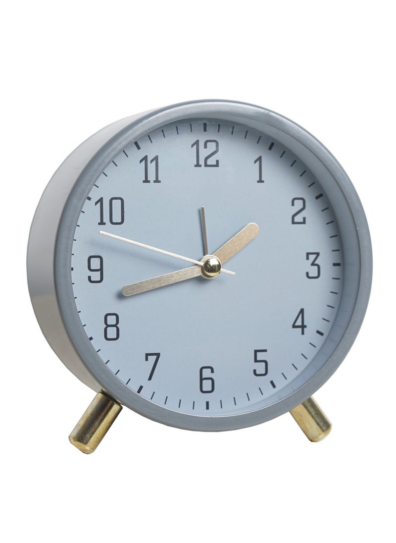 European-style New Electronic Alarm Clock Simple Mute Childrens Clock Living Room Desktop Round Creative Student Pointer Desk Clock Gray numbers