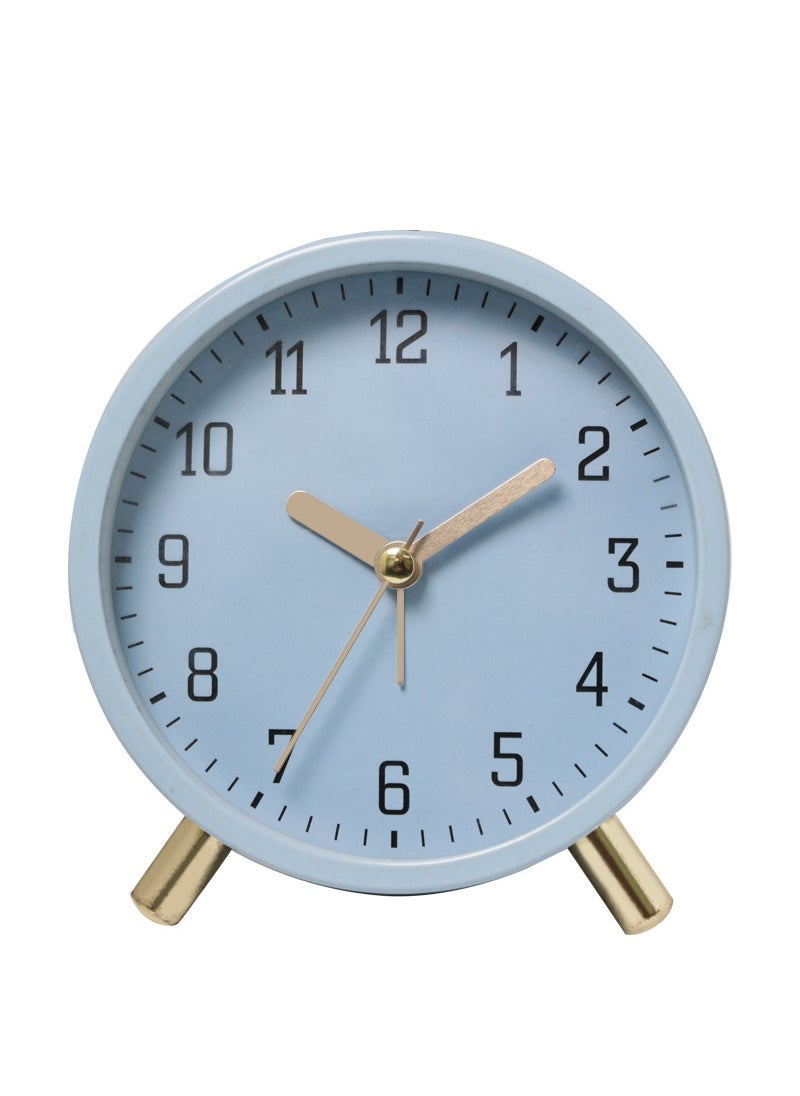 European-style New Electronic Alarm Clock Simple Mute Childrens Clock Living Room Desktop Round Creative Student Pointer Desk Clock Blue Numbers