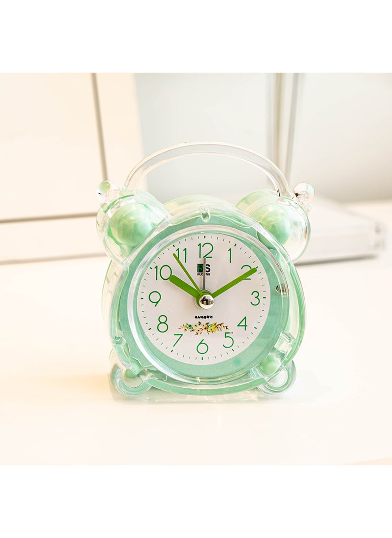 Alarm Clock Mute Bedside Student Creative Personality Lazy Simple Bedroom Cartoon Childrens Electronic Small Alarm Clock Green