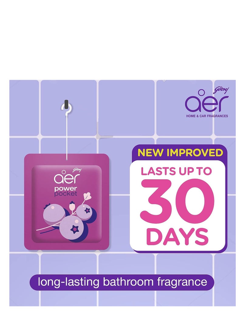 Godrej Aer Power Pocket | Air Freshener- Bathroom And Toilet | Lasts Up To 30 Days | Assorted Pack Of 3 (30G)