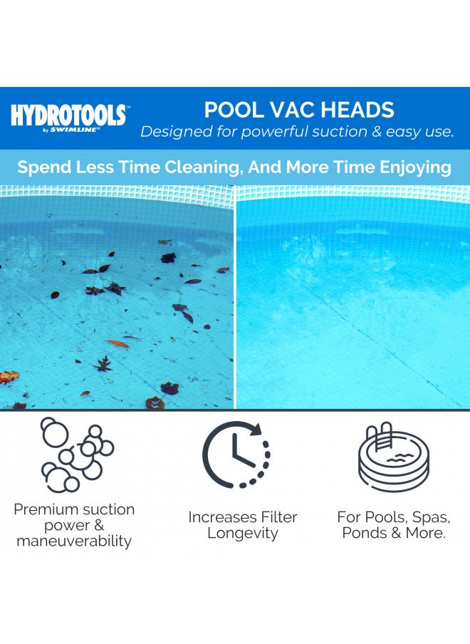 SWIMLINE HYDROTOOLS Manual Pool Vacuum Head Attachment For Inground & Above Ground Pools |Weighted Swimming Pool Vac Head Butterfly Shape W/ Bristles| Swivel Hose 1-1/4 or 1-1/2|Clean Debris 8130