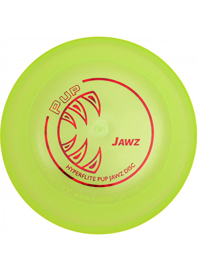 Hyperflite Jawz Pup World Toughest Competition Dog Disc Puncture Resistant Frisbee 7 Inch Lemon Lime