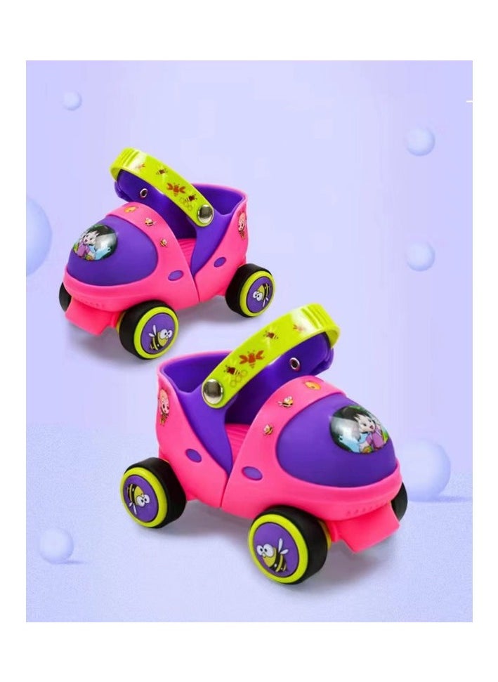 Four -wheeled skating for children 2-6 years old - pink Colour:Blue Type:backpack