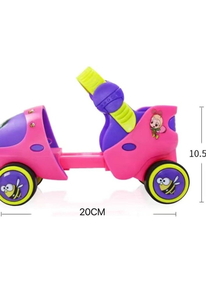 Four -wheeled skating for children 2-6 years old - pink Colour:Blue Type:backpack