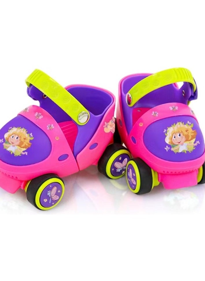 Four -wheeled skating for children 2-6 years old - pink Colour:Blue Type:backpack