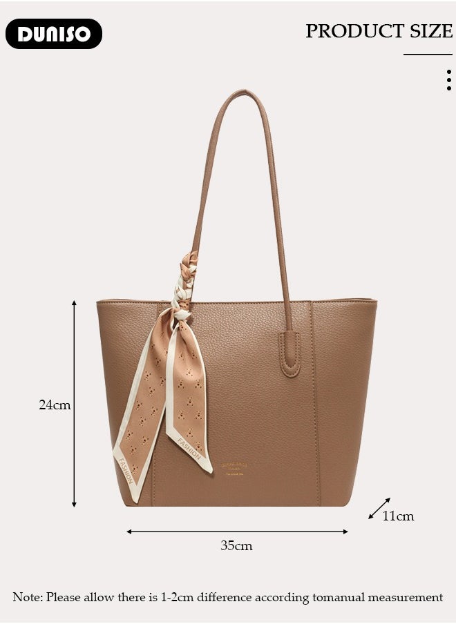 Women's Shoulder Tote Bag Faux Leather Handbag For Women Large Capacity Bucket Bag Fashionable Travel Messenger Shoulder Bag For Ladies Girls College Students