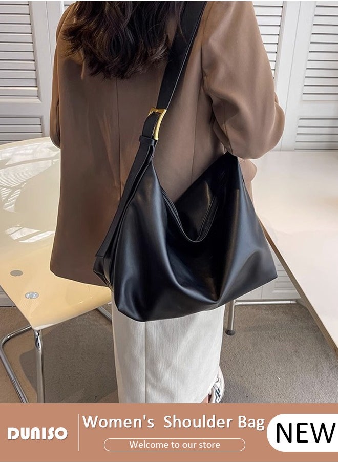 Women's Shoulder Tote Bag Faux Leather Handbag For Women Large Capacity Bucket  Crossbody Bag Fashionable Travel Messenger Bag Shoulder Bag For Ladies Girls College Students