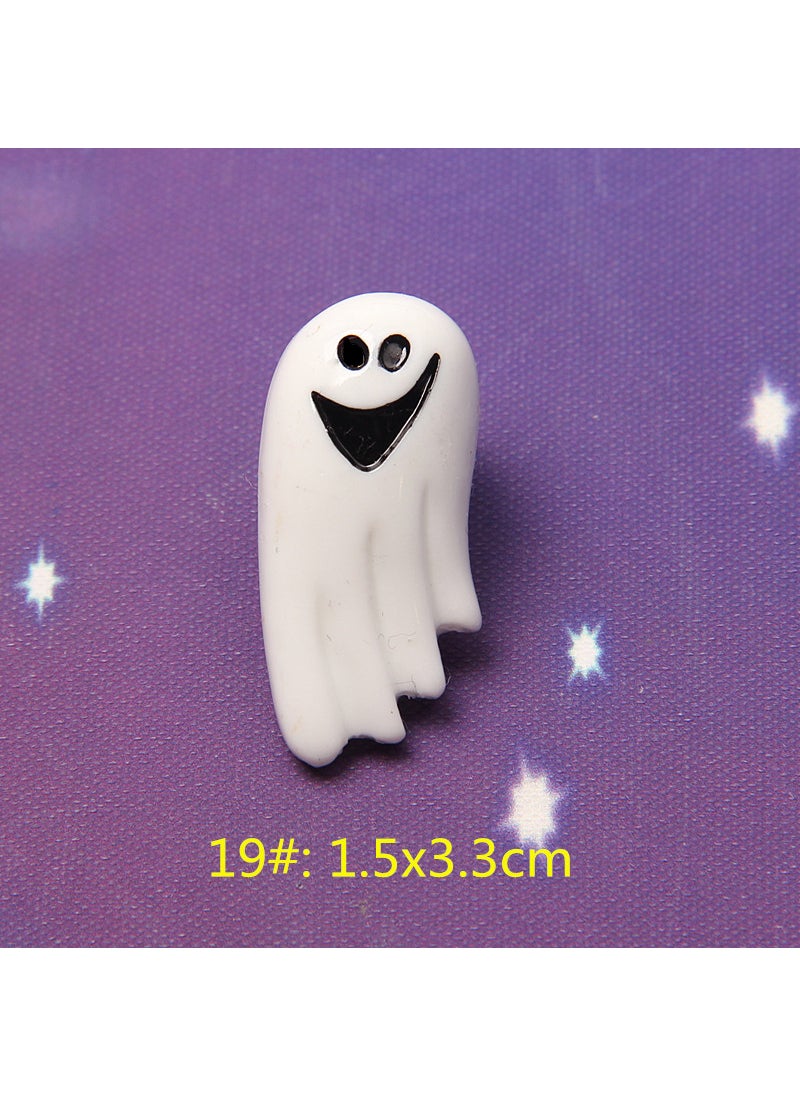 New resin accessories Halloween pumpkin skull ghost DIY ghost festival accessories mobile phone shell hair accessories material 19#