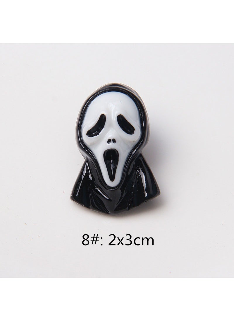 New resin accessories Halloween pumpkin skull ghost DIY ghost festival accessories mobile phone shell hair accessories material 8#