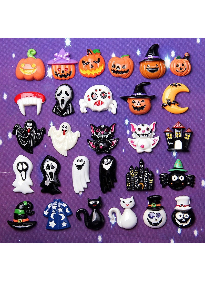 New resin accessories Halloween pumpkin skull ghost DIY ghost festival accessories mobile phone shell hair accessories material Mixed Batch