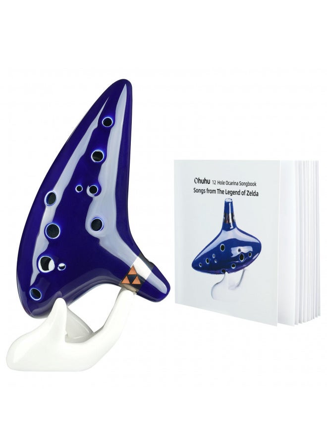 Ohuhu Zelda Ocarina with Song Book (Songs From the Legend of Zelda), 12 Hole Alto C Zelda Ocarinas Play by Link Triforce Gift for Zelda Fans with Display Stand Protective Bag