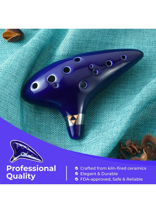 Ohuhu Zelda Ocarina with Song Book (Songs From the Legend of Zelda), 12 Hole Alto C Zelda Ocarinas Play by Link Triforce Gift for Zelda Fans with Display Stand Protective Bag