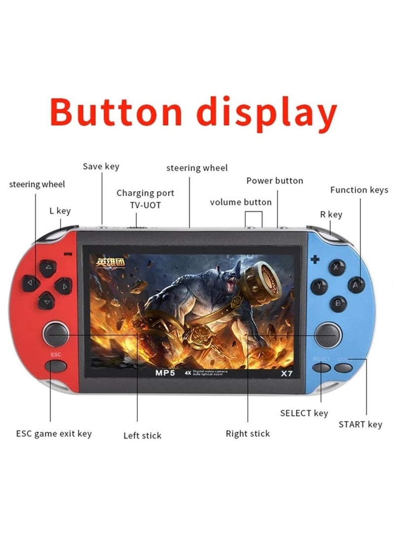 Handheld Game Console, Retro Game Console Built-in 10000+ Classic Games, 4.1-inch TFT LCD Screen, 10 Emulators, MP3/MP4/Ebook - TV OUT - Portable Game Player