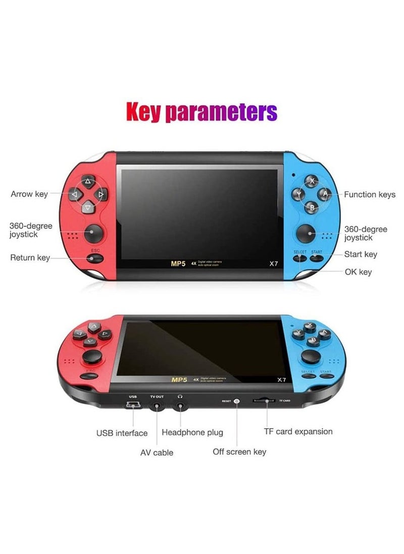 Handheld Game Console, Retro Game Console Built-in 10000+ Classic Games, 4.1-inch TFT LCD Screen, 10 Emulators, MP3/MP4/Ebook - TV OUT - Portable Game Player