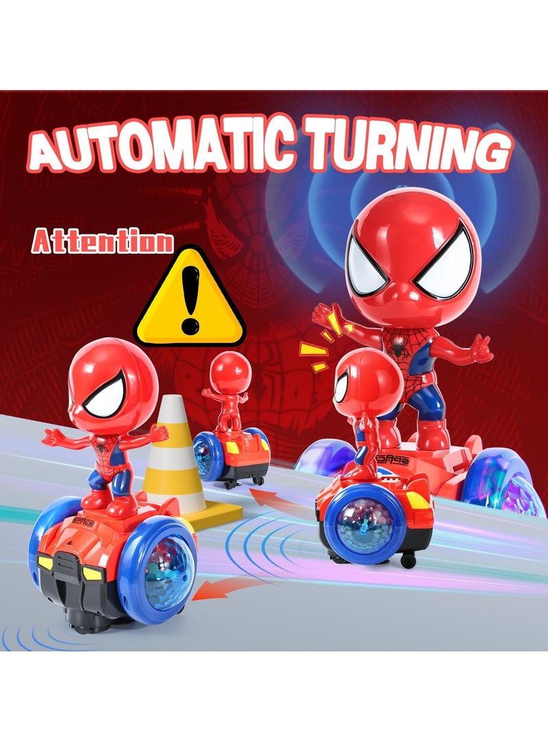 Dancing Spider Robot Toys Interactive Toy Car with Flashing Lights & Music 360 Rotation Electric Universal Balance Car Spiderman Toy Interactive Educational Children's day Gift for Boys Girls