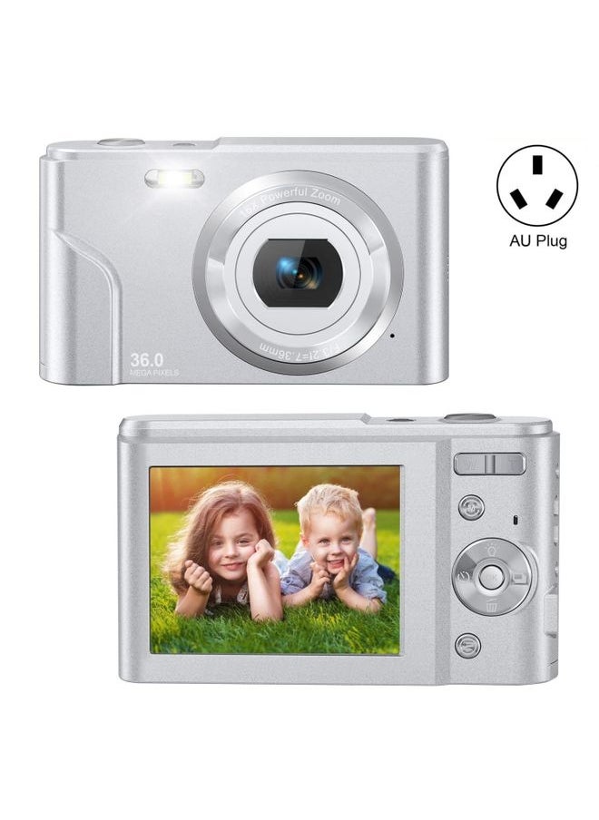 DC311 2.4 inch 36MP 16X Zoom 2.7K Full HD Digital Camera Children Card Camera, AU Plug (Silver)