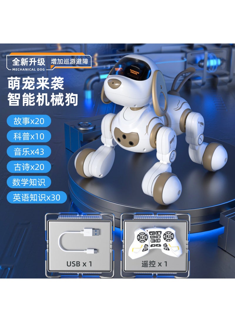 WinJoy 18011 Interactive Robot Dog Smart Pet Toy for Kids Gold [upgraded version]-smart voice directive