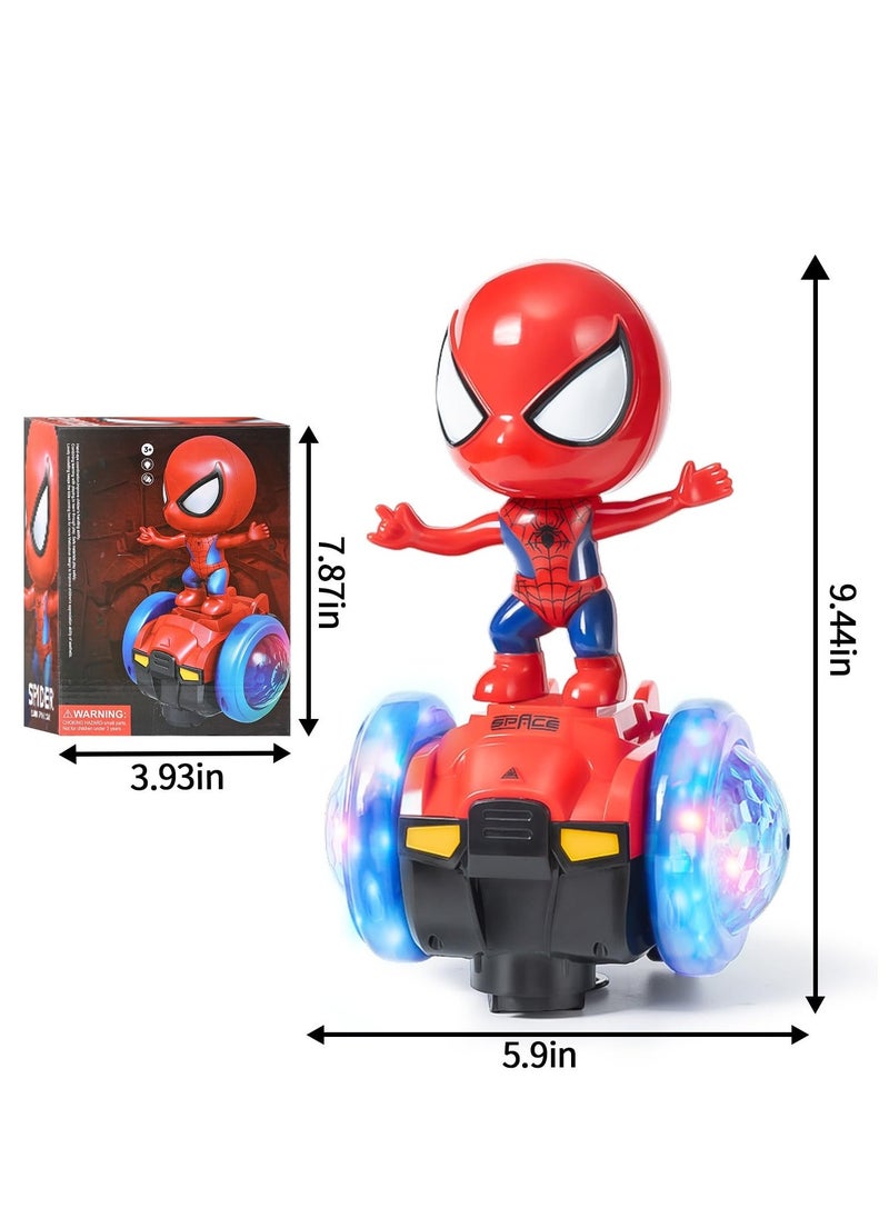 Dancing Spider Robot Toys Interactive Toy Car with Flashing Lights & Music 360 Rotation Electric Universal Balance Car Spiderman Toy Interactive Educational Children's day Gift for Boys Girls