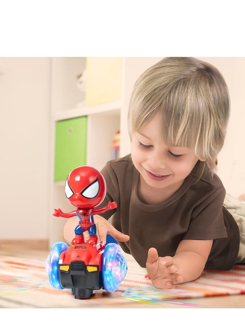 Dancing Spider Robot Toys Interactive Toy Car with Flashing Lights & Music 360 Rotation Electric Universal Balance Car Spiderman Toy Interactive Educational Children's day Gift for Boys Girls