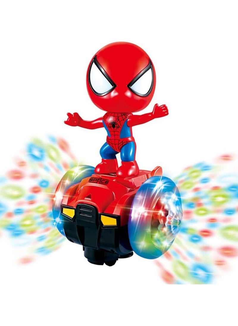 Dancing Spider Robot Toys Interactive Toy Car with Flashing Lights & Music 360 Rotation Electric Universal Balance Car Spiderman Toy Interactive Educational Children's day Gift for Boys Girls