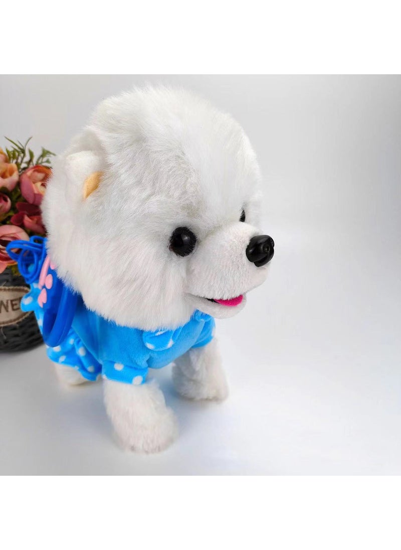 Electric Plush Toy Dog Bo Mei Bi Bear Singing Walking Dog Calling Simulation Electronic Pet Dog Children Sky Blue