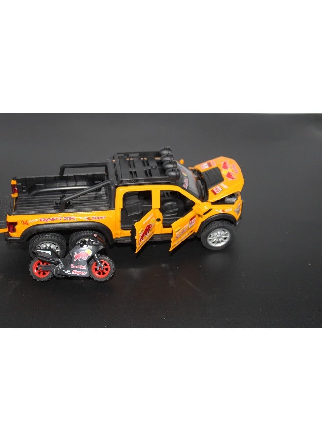 1:28 Red Bull Alloy Diecast Metal Cars Truck Model - Pull Back Vehicle Toy for Boys and Girls (Yellow)