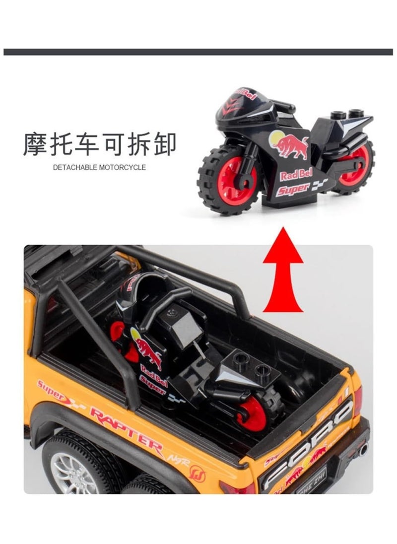 1:28 Red Bull Alloy Diecast Metal Cars Truck Model - Pull Back Vehicle Toy for Boys and Girls (Yellow)